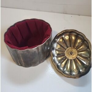 Vintage GODINGER 1994 Silver Floral Jewelry Vanity‎ Box Velvet Inside